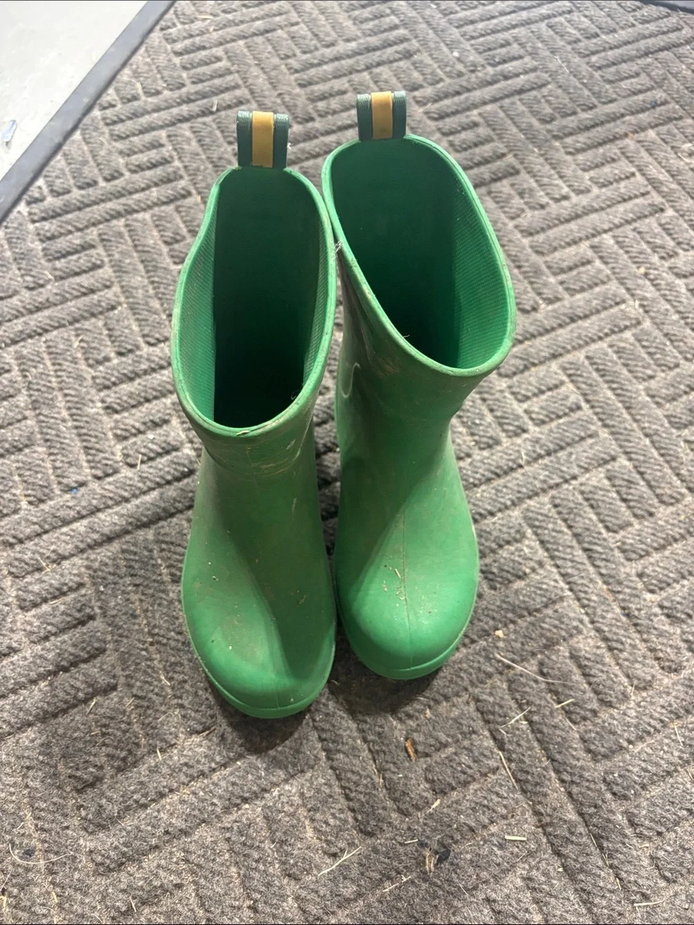 totes Kids Green Waterproof Rain Boots with Pull Tabs